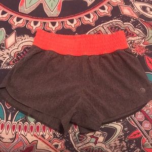 Gray and Coral Workout Shorts